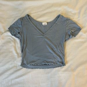 Light blue cropped top